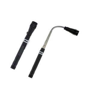 Useful Pick up Tool with 4 x LR44 Batteries Flexible 3 LED Aluminum Magnetic Telescopic Flashlight