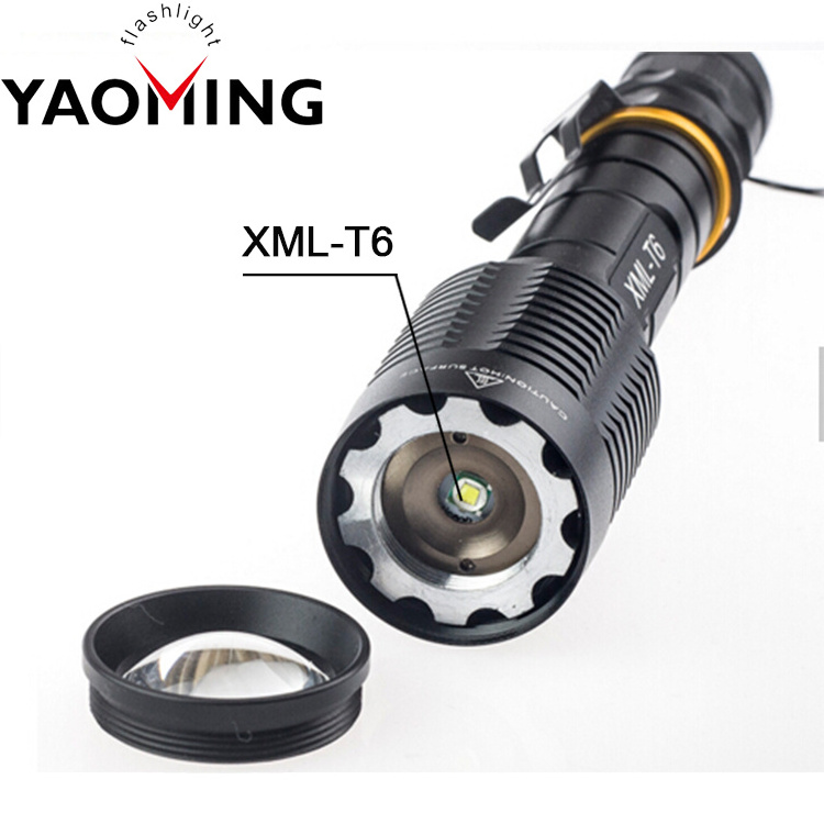 10W T6 LED Flashlight Security Long Range 1000 Lumen 5 Modes 2*18650 Rechargeable Tactical Flashlight