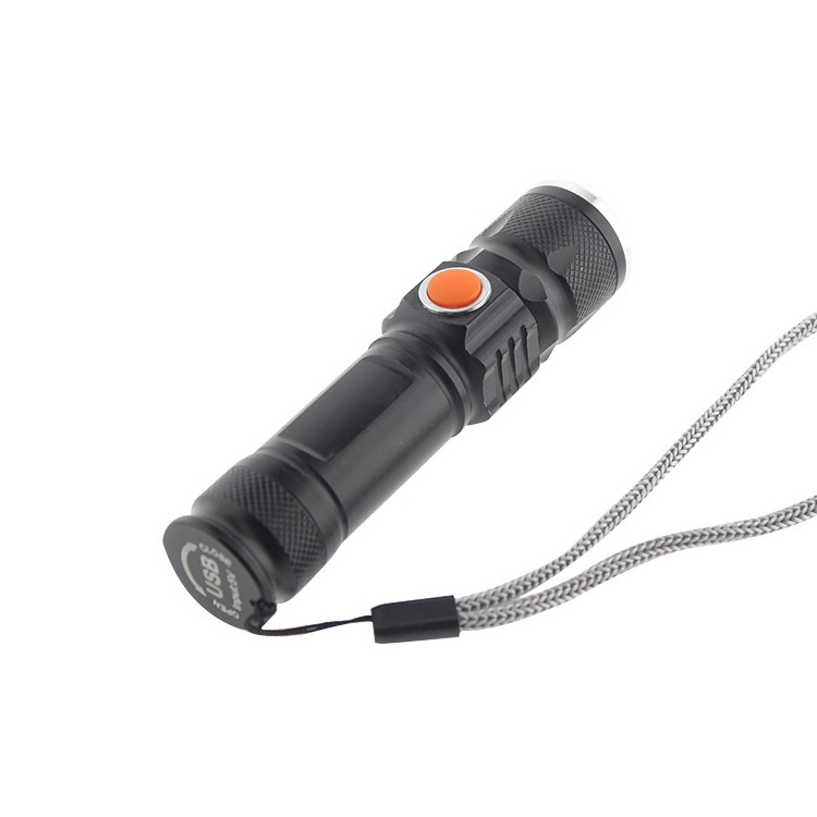 Mini LED USB Rechargeable LED Torch Zoom Flashlight