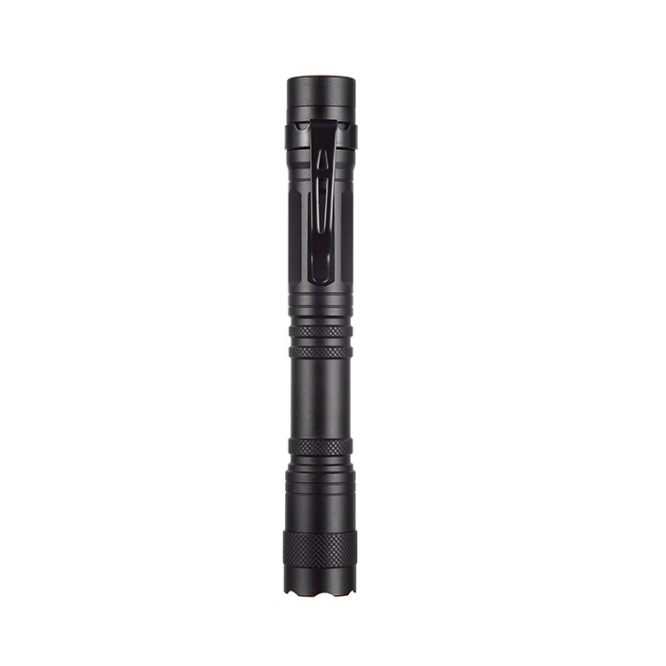 Flashlight Led Pen Pocket Light Small EDC Tactical Penlight Waterproof with Clip Black OEM AA IP68 Aluminum Alloy 80 Emergency