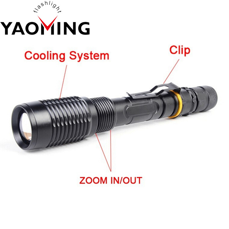 10W T6 LED Flashlight Security Long Range 1000 Lumen 5 Modes 2*18650 Rechargeable Tactical Flashlight