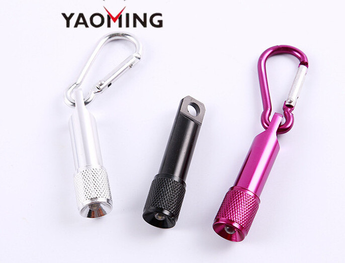 factory direct Aluminum Alloy Torch Promotion gift led with Carabiner Ring Keyrings Key Chain mini LED Flashlight