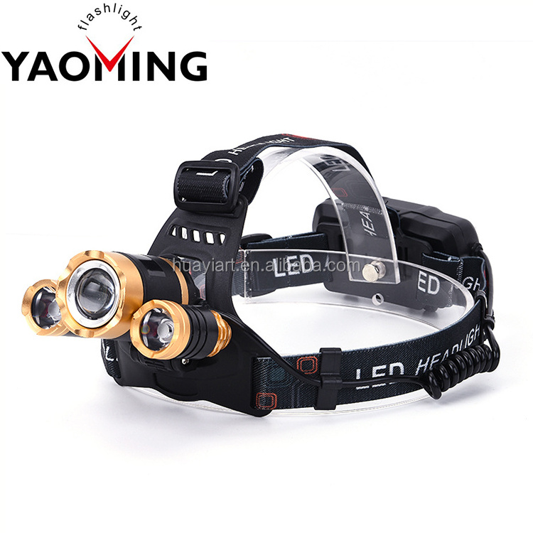 3Led 5000 Lumens XML T6 Headlamp Flashlight Torch LED with Rechargeable Batteries and Wall Charger for Hiking Camping