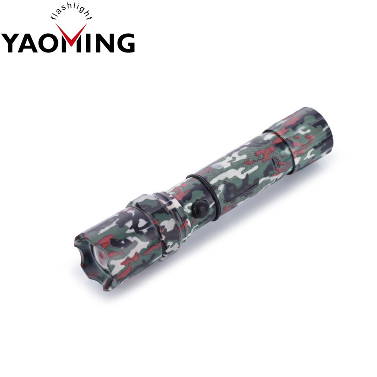 YM-2188 High Power Bank Baton Torch Light Super Bright XPE LED Rechargeable Camo Flashlight