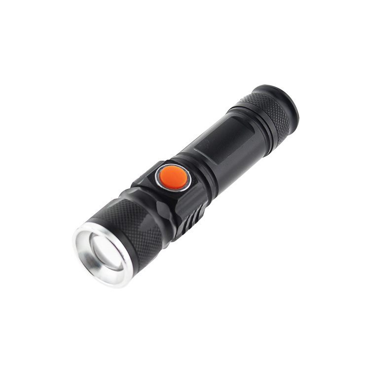 Mini LED USB Rechargeable LED Torch Zoom Flashlight