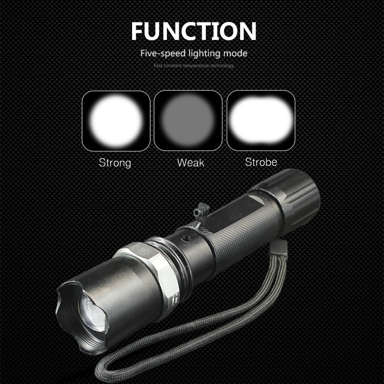 2022 Hot Sale Power Style Self Defensive Portable LED 18650 Safety Torch Light Flashlight Price