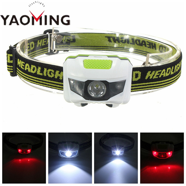 3W white LED red warning lights 3LED SOS headlamp with 3 AAA batteries