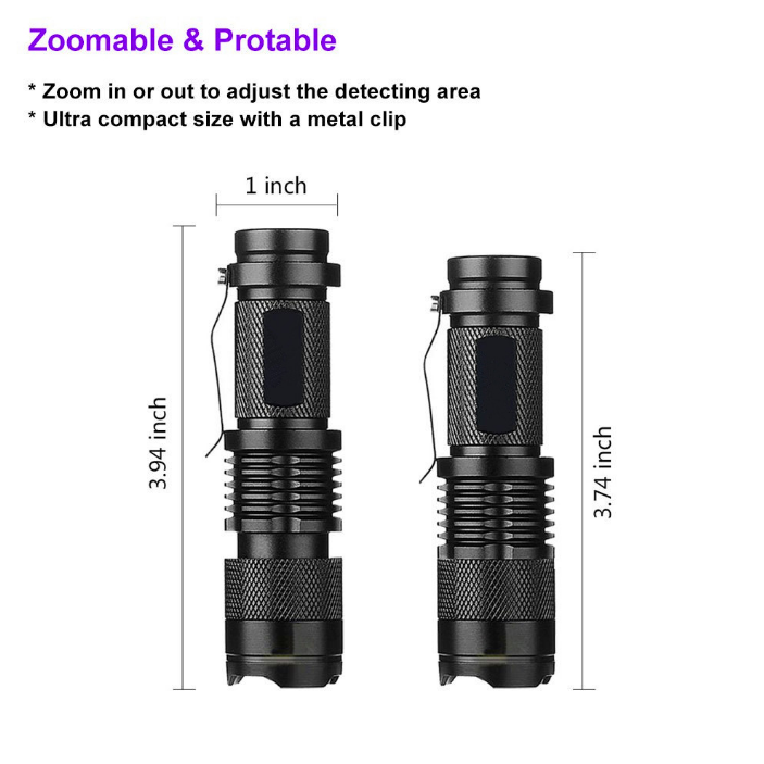 Factory direct Ultra Violet Black Light mini portable pocket waterproof AA battery 365nm 395nm uv flashlight torch