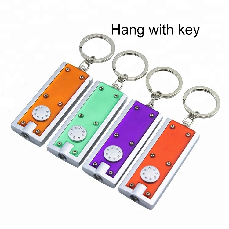 Promotional gift customer logo printed keychain led flashlight