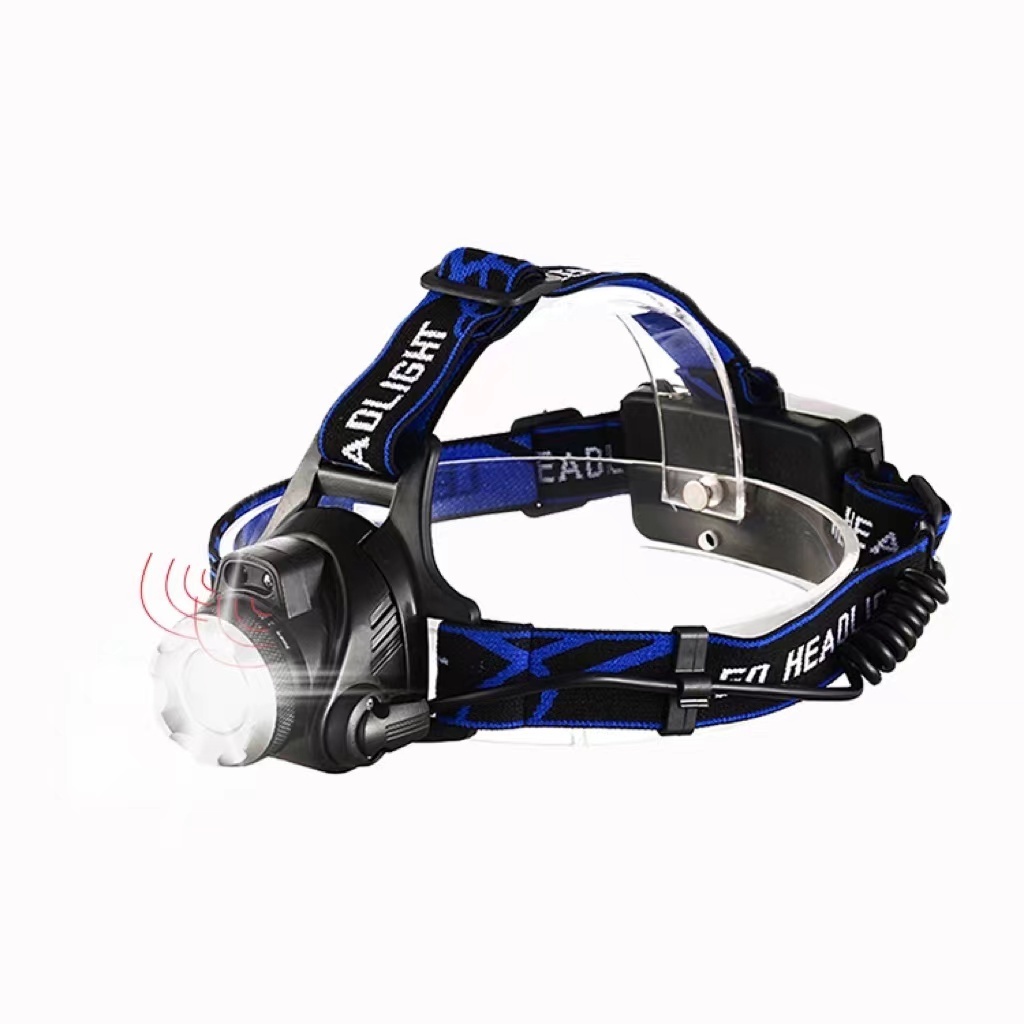 Wholesale LED long shot zoomable sensor headlight T6 super bright USB rechargeable waterproof outdoor fishing camping headlamp