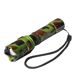 YM-2188 High Power Bank Baton Torch Light Super Bright XPE LED Rechargeable Camo Flashlight