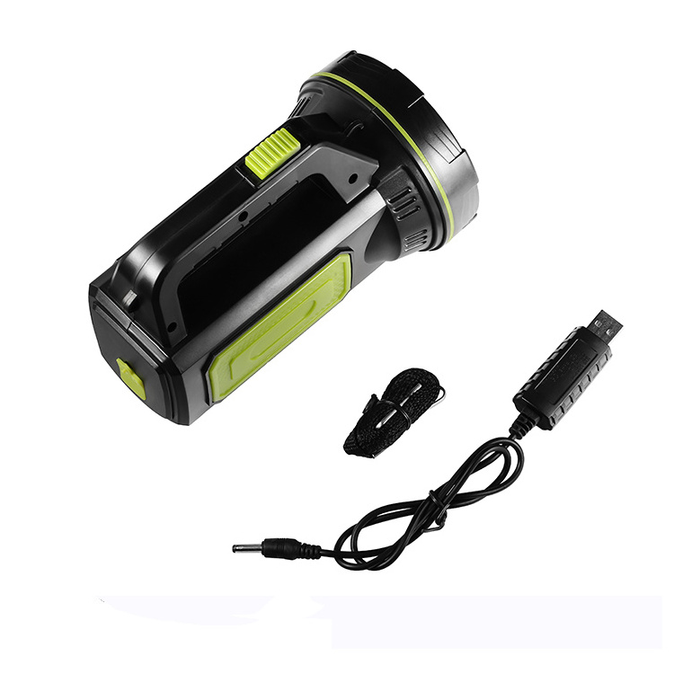 Led USB Chrge Rechargeable Plastic High Brightness Emergency Outdoor Handle LED Searchlight