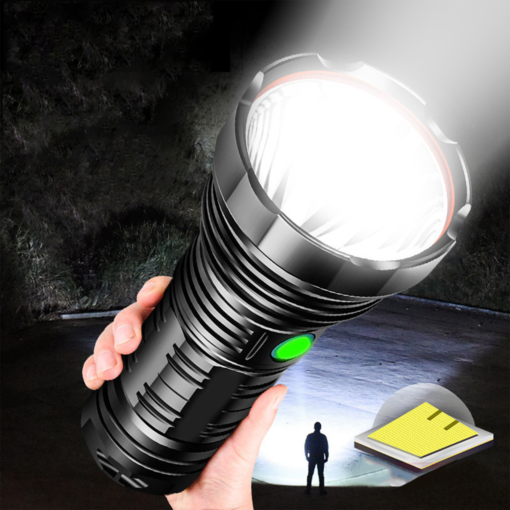 XHP50 High Power 10000Lumen Led 2KM Distance Flashlight Aluminum Torch USB Rechargeable Hunting Flashlight