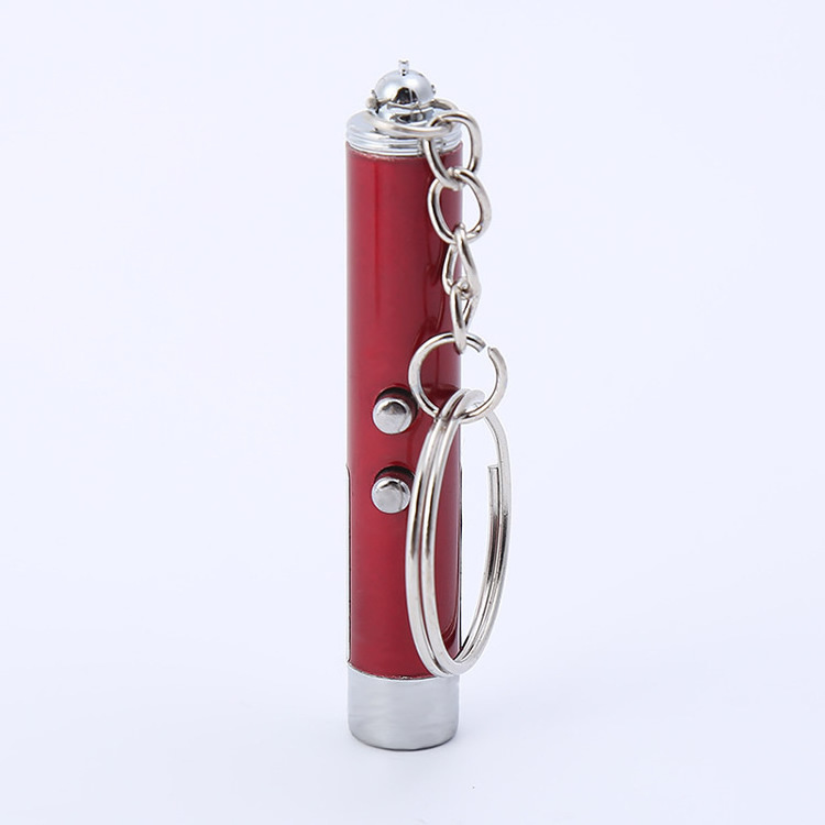 Newest design promotional gift small pocket sun keychain 395nm uv red laser pointer flashlight