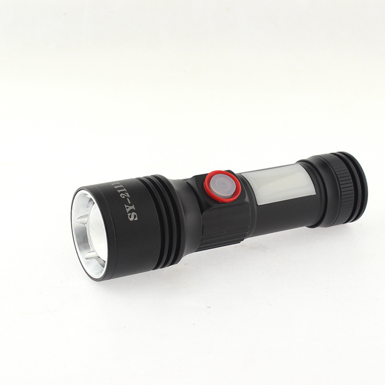 Super Bright Small Torch Aluminum 10W XHP50 Strong Lumen Tactical Led Magnet Rechargeable Flashlight With Side Light