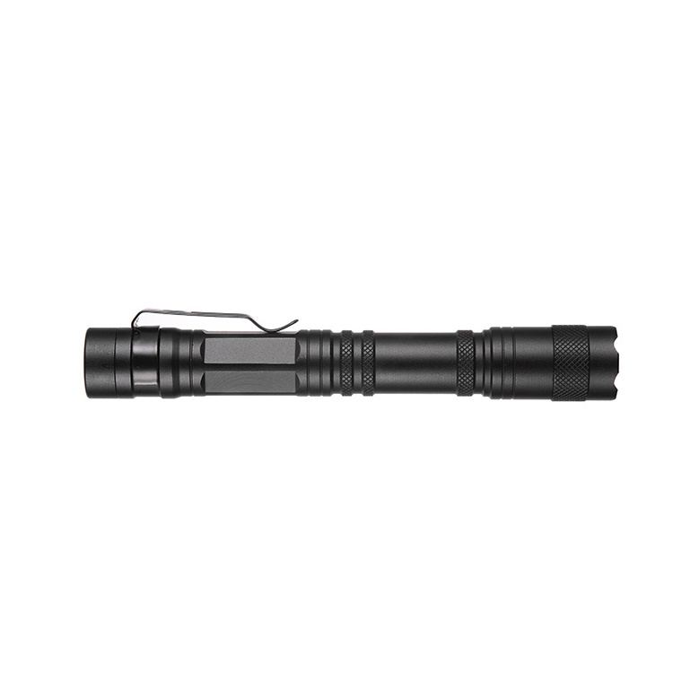 Flashlight Led Pen Pocket Light Small EDC Tactical Penlight Waterproof with Clip Black OEM AA IP68 Aluminum Alloy 80 Emergency