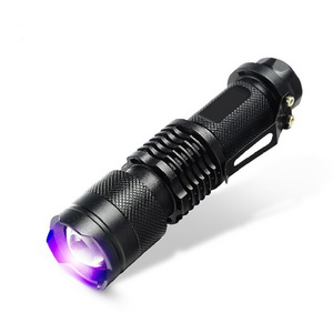 Factory direct Aluminium alloy waterproof Ultraviolet 365nm 395nm Black light mini portable UV flashlight torch