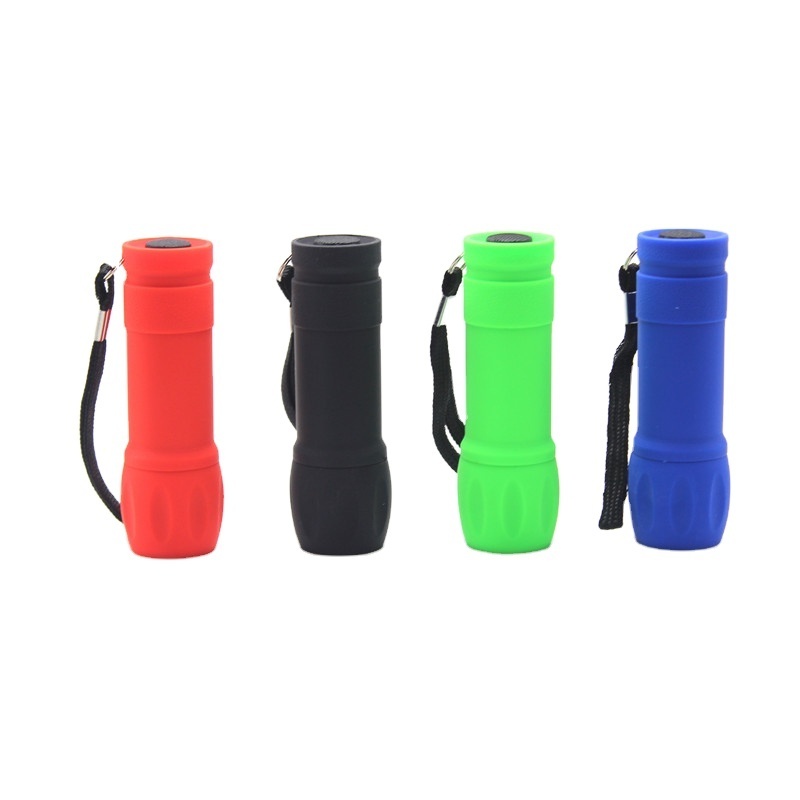 Amazon hot sale 9 LED pocket portable mini led promotional torch for kids mini flashlights glow in Dark LED flashlights