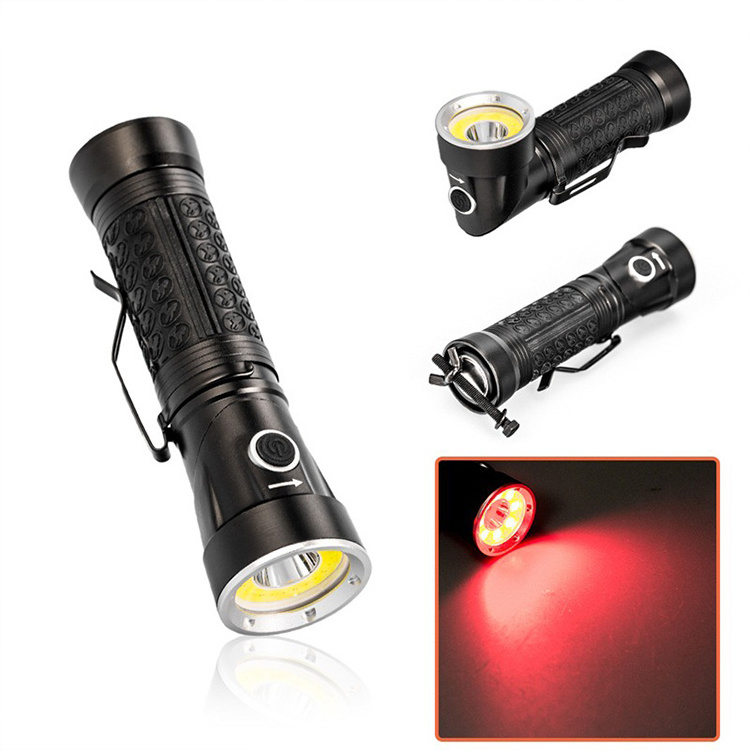 T6+COB Strong LED Flashlight Working Inspection Lamp 90-Degree Folding Multi-function Flashlight Tail With Magnet