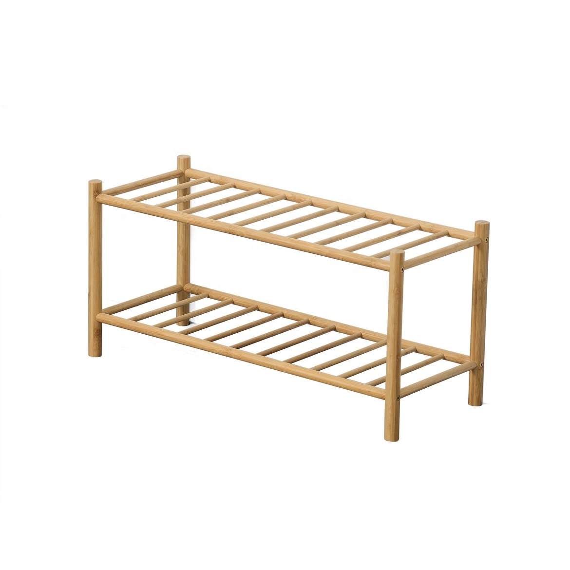 2 Tier Shoe Shelf Rack Bamboo Shoe Cabinet Storage Ideal Design Shoe Racks for Home