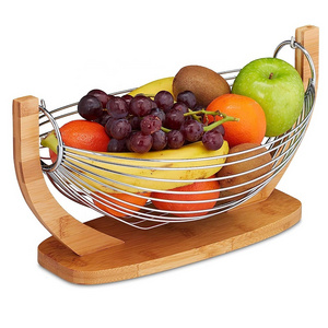 Decorative Hanging Fruit Basket  Fruit Hammock Bowl Bamboo Fruit Basket for Kitchen