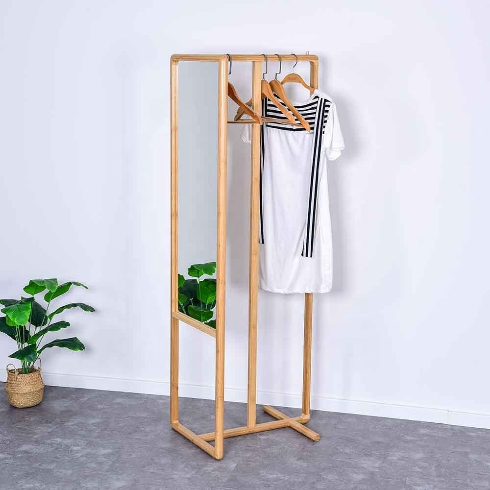 Modern Furniture Dress Clothing Rack Coat Hanger Stand Coat Rack with Full Length Mirror