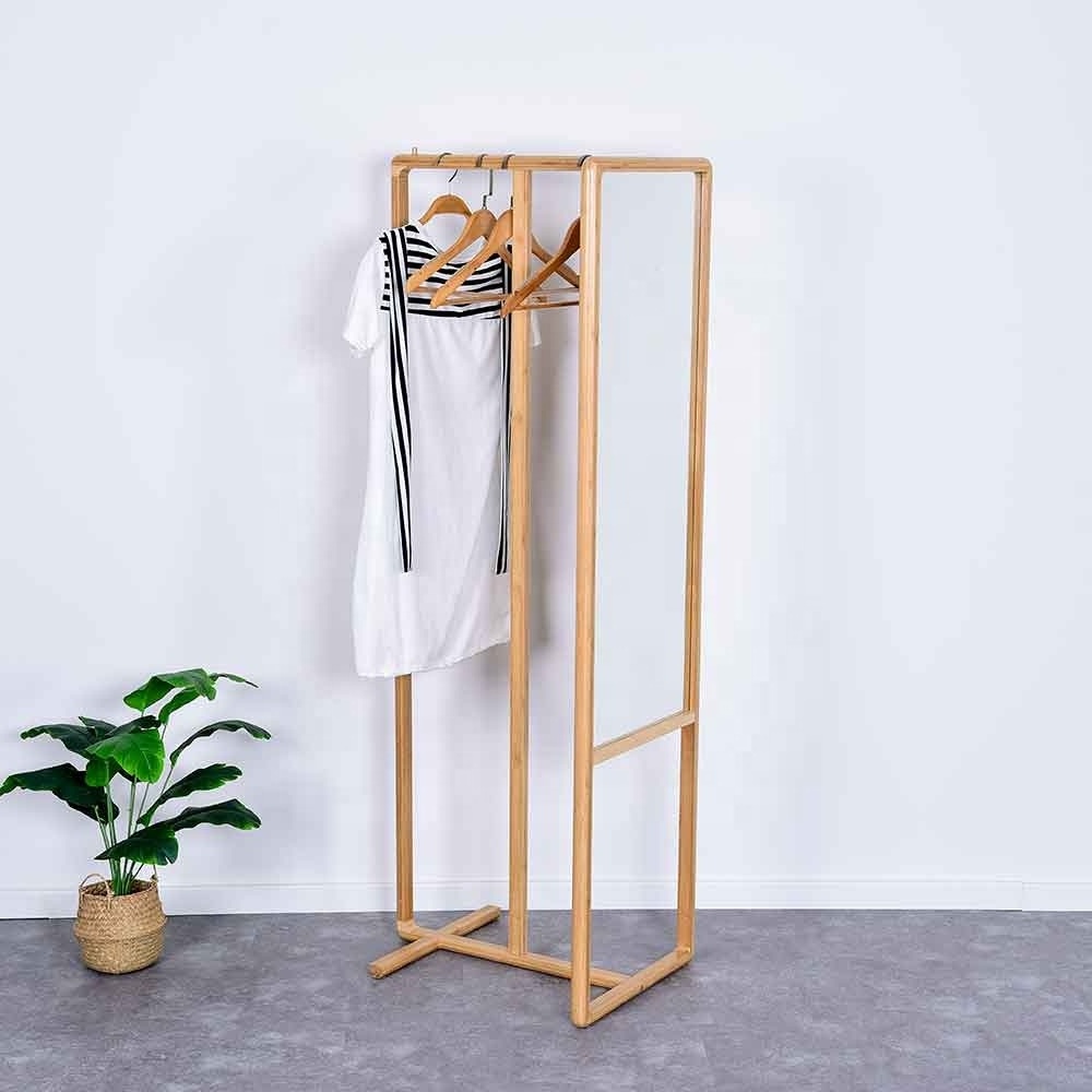 Modern Furniture Dress Clothing Rack Coat Hanger Stand Coat Rack with Full Length Mirror