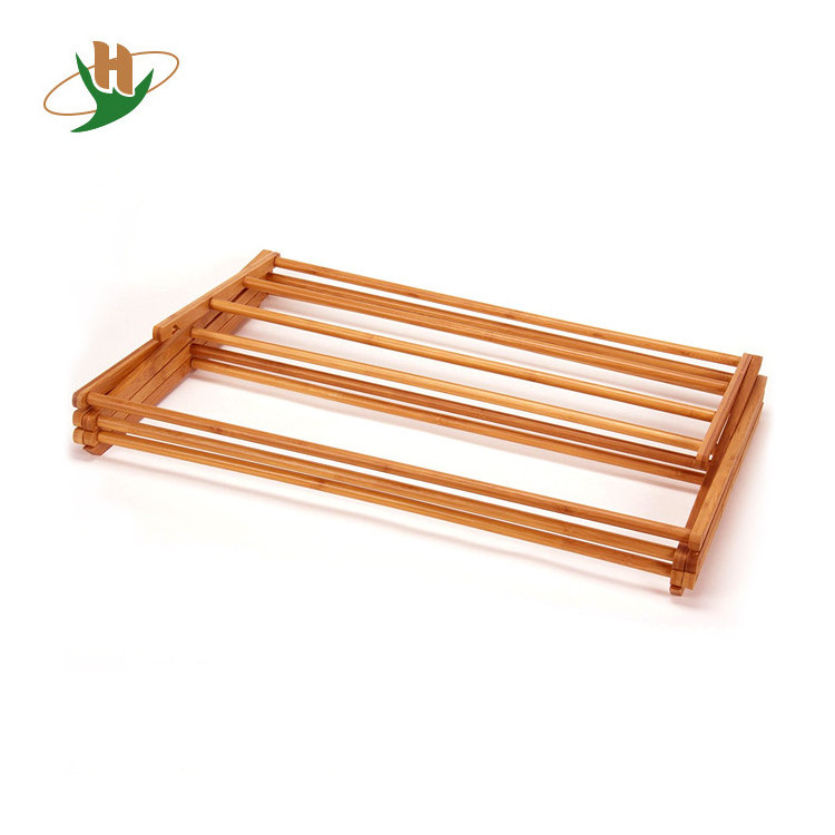 High quality dry laundry bamboo wooden bathroom standing towel racks