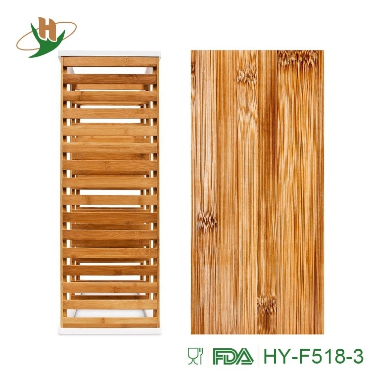 Natural Bamboo 3-Tier Shoe Organizer Entryway Bamboo Wood Shoe Rack with MDF side frame