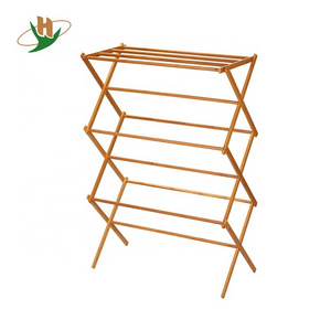 Household essentials tall indoor bamboo folding clothes drying rack