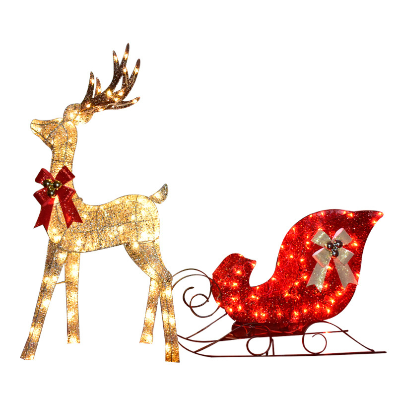 Holiday Theme Christmas Decoration IP65 Waterproof Rust Proof Christmas LED Lights Deer with Car