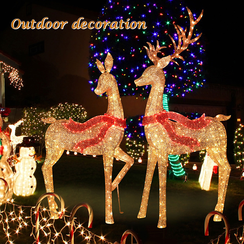 New 3D LED Outdoor Christmas Standing 3D 2.7M REINDEER Lights For Decoration