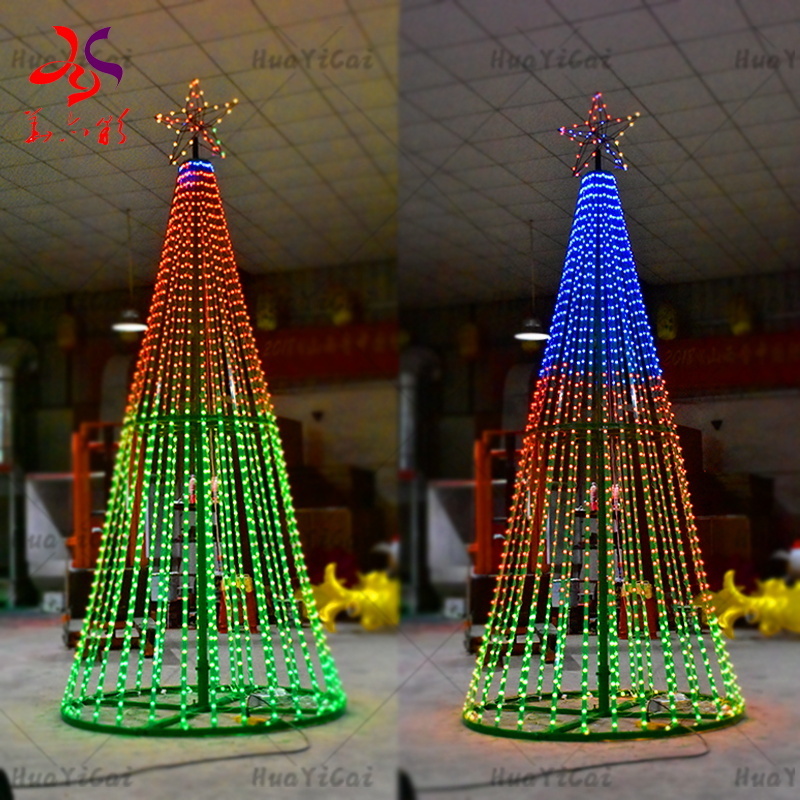 Large christmas tree Customized Outdoor Lighting Decoration  4M Christmas Led Pixel Tree Motif Light