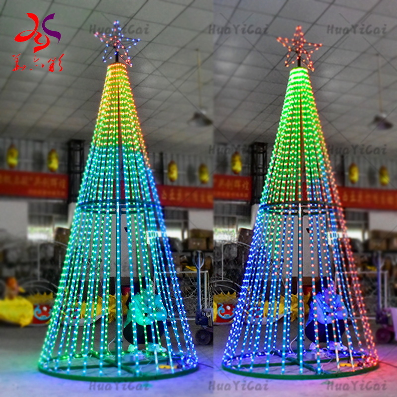 Large christmas tree Customized Outdoor Lighting Decoration  4M Christmas Led Pixel Tree Motif Light