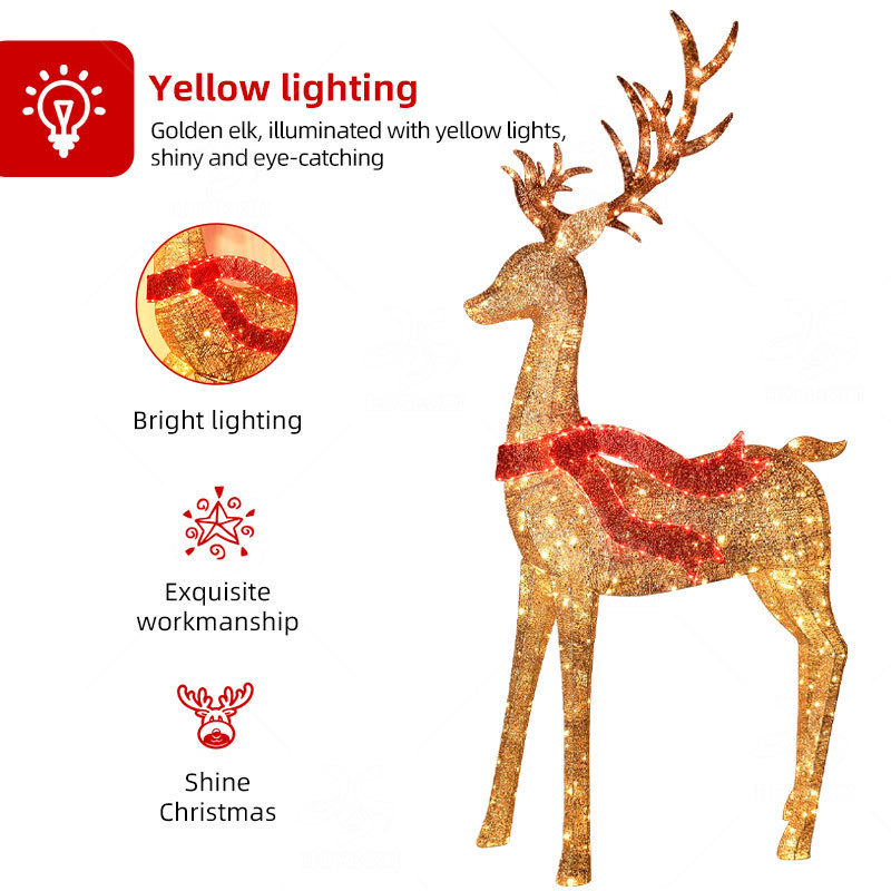 New 3D LED Outdoor Christmas Standing 3D 2.7M REINDEER Lights For Decoration