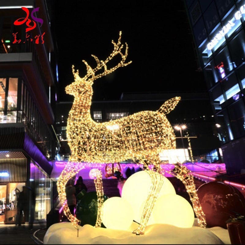 christmas decorations outdoor led christmas light decoration Led motif light 3d reindeer figures