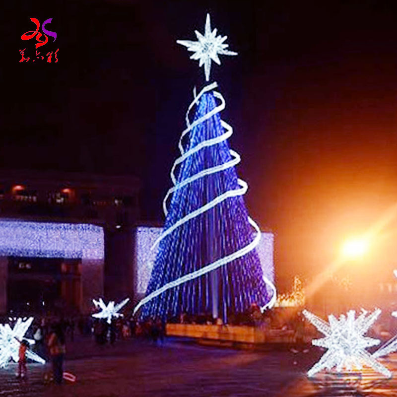 2023 wholesale outside waterproof painting mall giant artificial umbrella  led wire frame lights ball Christmas tree for shop