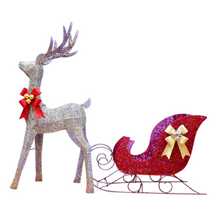 Holiday Theme Christmas Decoration IP65 Waterproof Rust Proof Christmas LED Lights Deer with Car