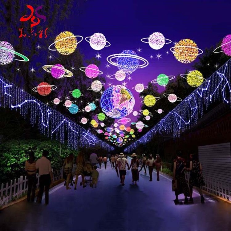 2024 new outdoor commercial Christmas decoration corridor gangway wedding party pole street piazza gallery tunnel motif light