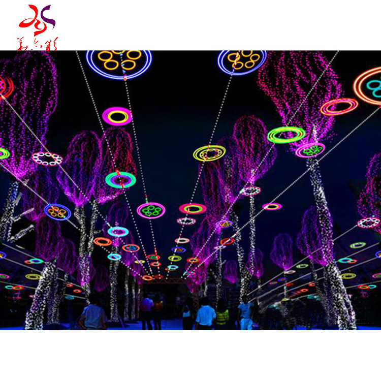 2024 new outdoor commercial Christmas decoration corridor gangway wedding party pole street piazza gallery tunnel motif light