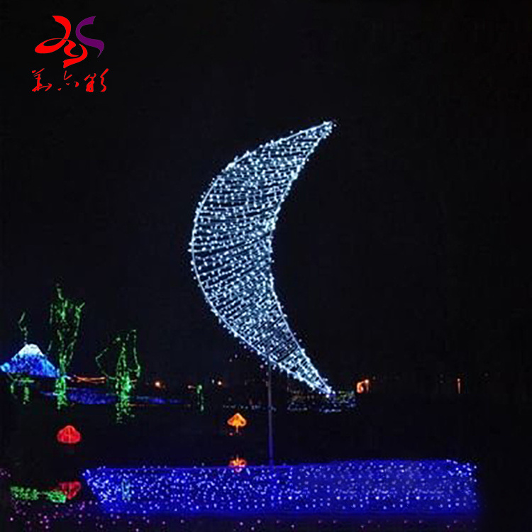 Outdoor Ramadan decorations moon and star led motif light