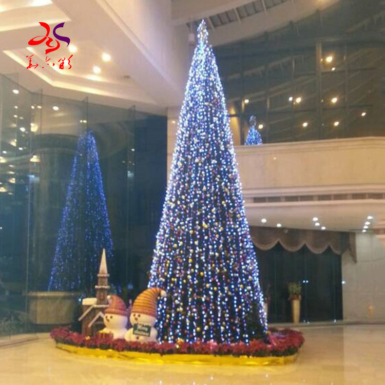 2023 Big large rgb xmas tree branch with led lights three-dimensional 3d spiral rope light commercial Christmas tree