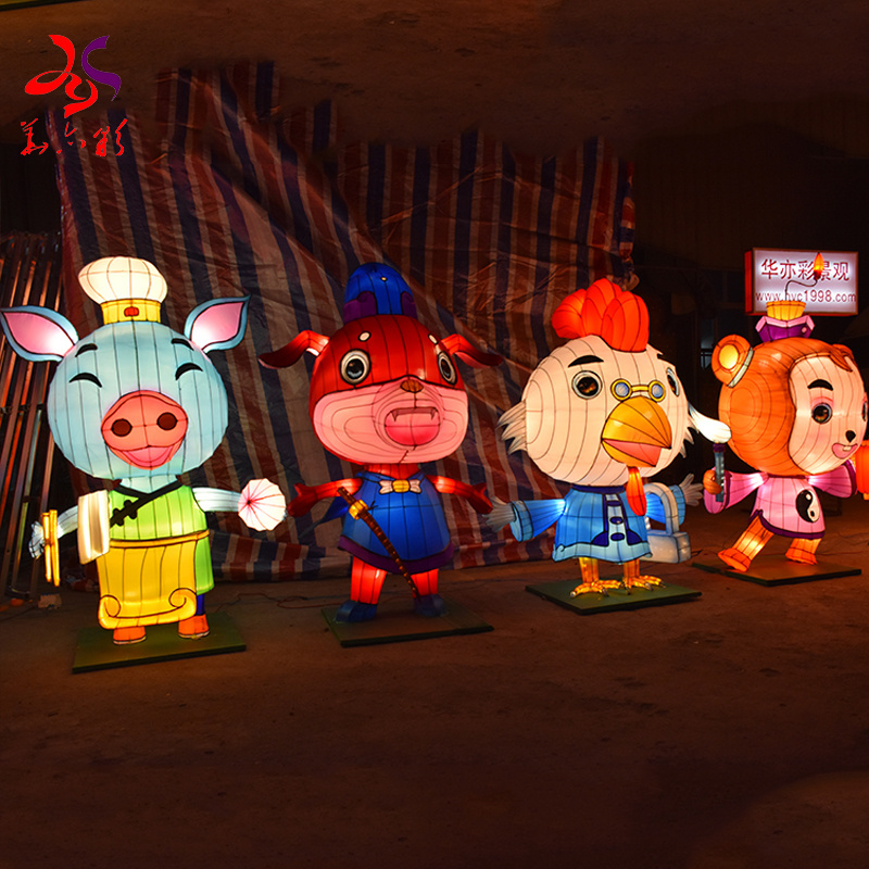 Outdoor Waterproof LED Wholesale Handmade  Silk Animal  Chinese Zodiac  Lanterns