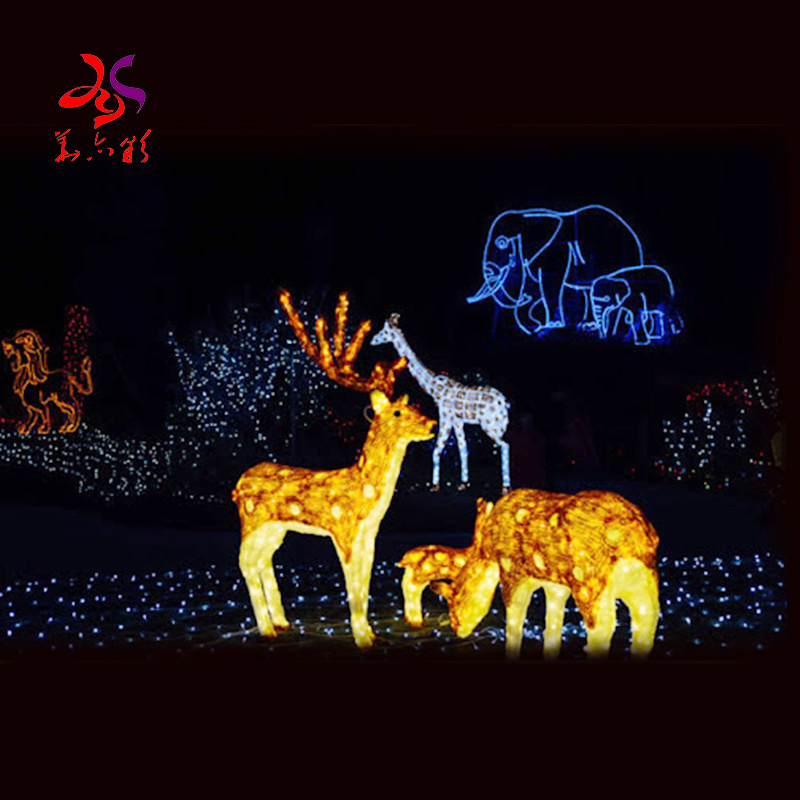 christmas decorations outdoor led christmas light decoration Led motif light 3d reindeer figures