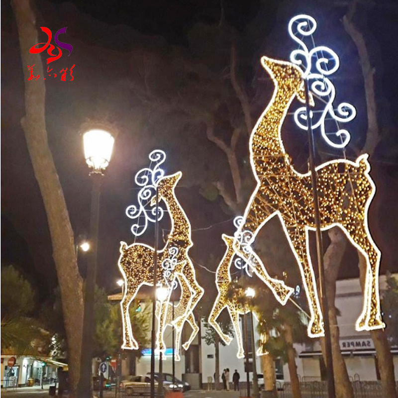 christmas decorations outdoor led christmas light decoration Led motif light 3d reindeer figures