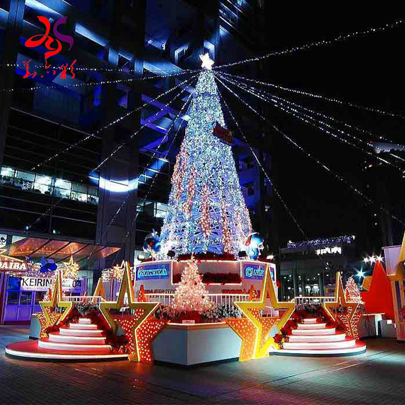 2023 Big large rgb xmas tree branch with led lights three-dimensional 3d spiral rope light commercial Christmas tree