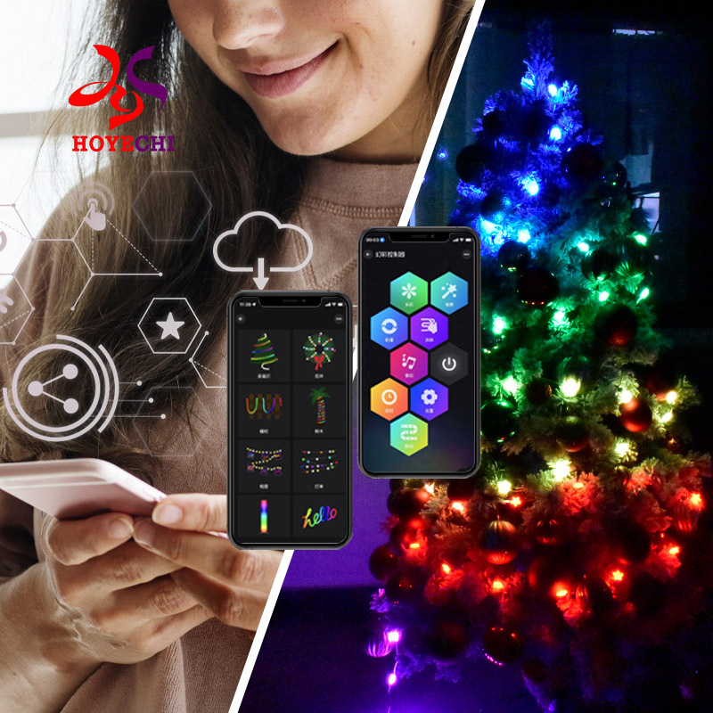 2023 led outdoor lighting Christmas Solar String Lights Intelligent light string