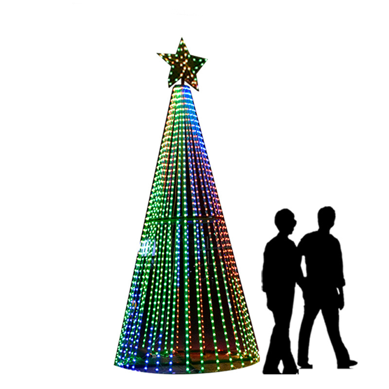 Large christmas tree Customized Outdoor Lighting Decoration  4M Christmas Led Pixel Tree Motif Light