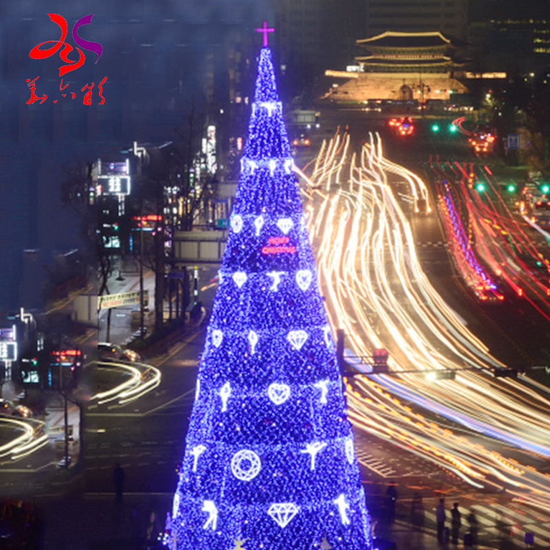 2023 wholesale outside waterproof painting mall giant artificial umbrella  led wire frame lights ball Christmas tree for shop