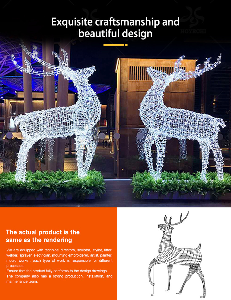 christmas decorations outdoor led christmas light decoration Led motif light 3d reindeer figures